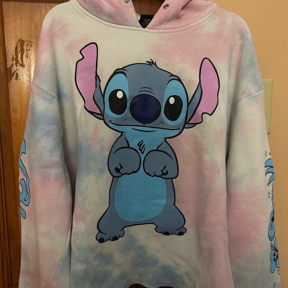 Disney Stitch Tie-Dye Hoodie (Cropped)